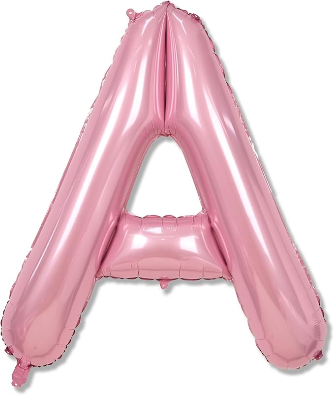 40" Balloon Letter A Pastel Pink, Large Foil Pink Letter Balloons Set A by Lingqiang