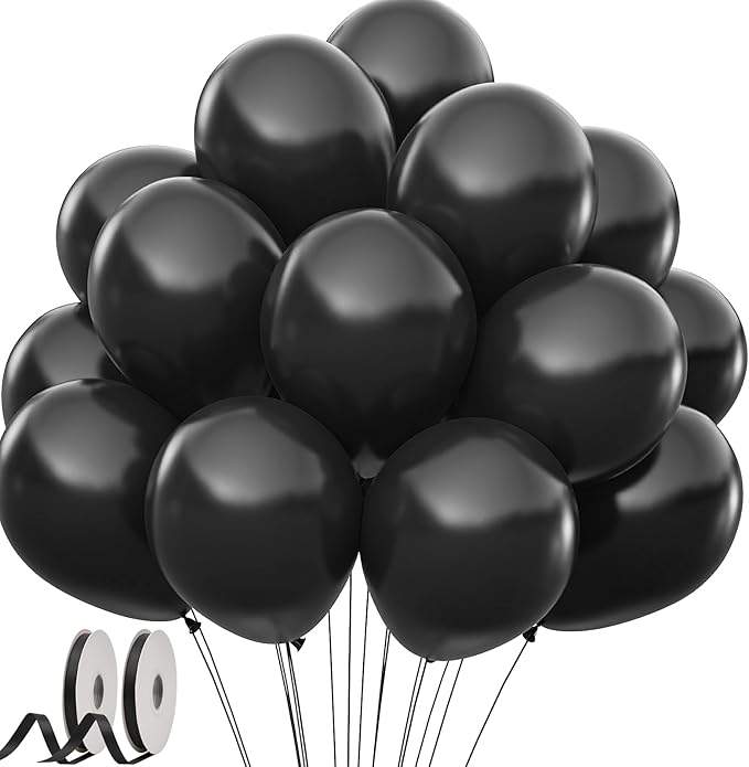 Black Halloween Balloons 110Pcs Black Balloon 12 inch, Latex Balloons by GYIPFIPA