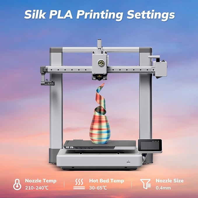 AMOLEN Silk PLA 3D Printer Filament, Shiny Multicolor Rainbow PLA Filament - Image 8