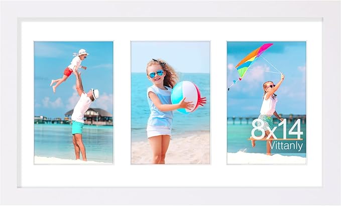 Vittanly 8x14 Picture Frames Collage, Displays 3Pcs 4x6 Pictures by Vittanly