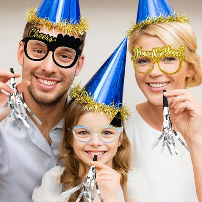 Silver Noise Makers Party Favors 24 PCS Party Blowers Noisemakers - Image 5