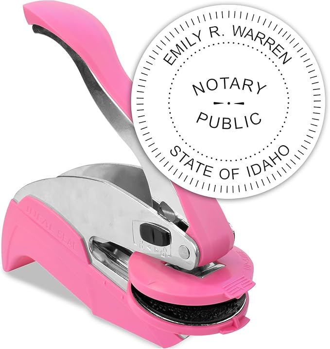 MaxMark Notary Seal Round Pink Embosser by Maxmark