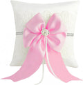 Wedding Ring Bearer Pillow: 8.2 x 8.2 Inch Satin Lace Cushion by IKEEPYOGA