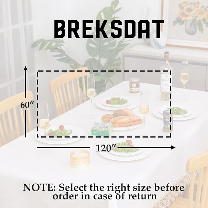 Beige lace Premium Rectangle Farmhouse Tablecloth Waterproof OilProof - Image 5