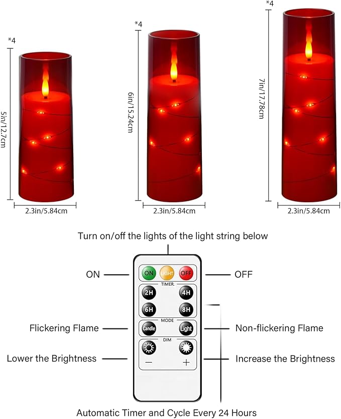 Flameless Candles with Embedded Star String - Image 3