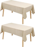 Hiasan 2 Pack Faux Linen Rectangle Tablecloth by Hiasan