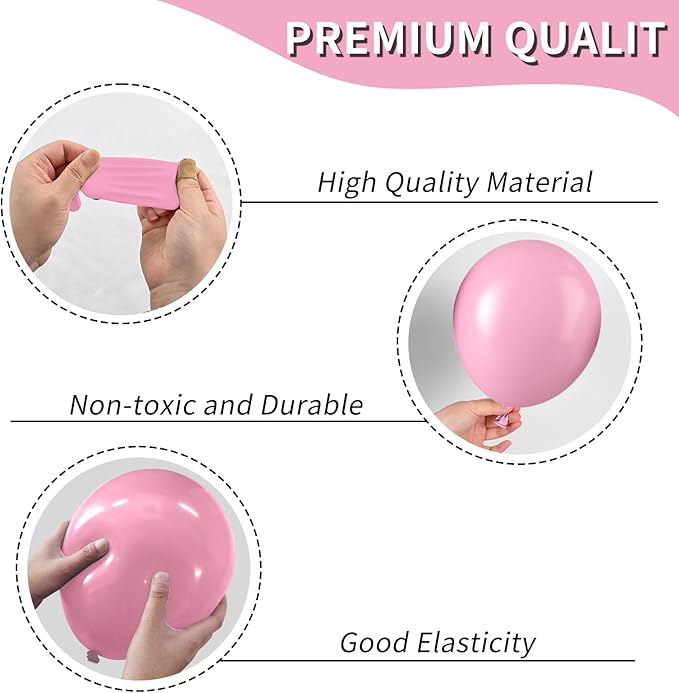Hot Pink White Balloons - Image 7