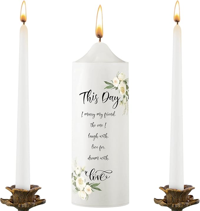 Frienda Unity Candles for Wedding Ceremony Set Wedding Unity Taper Candles by Frienda