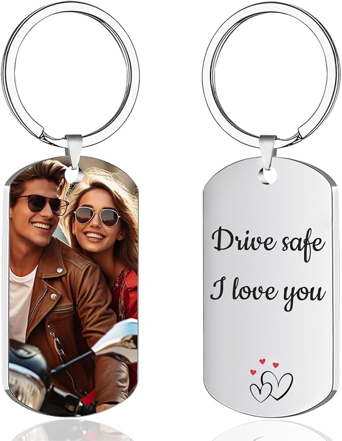 Custom Keychain with Picture, Personalized Keychain with Engraved Photo/Text by MILLUM