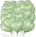 16 Pcs Heart Balloons, 18 Inch Olive Green Love Heart Shaped Foil Balloons by VHUWE