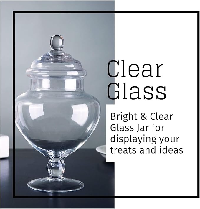 Diamond Star Clear Glass Apothecary Jars, Heart Shape Small Candy Buffet - Image 6