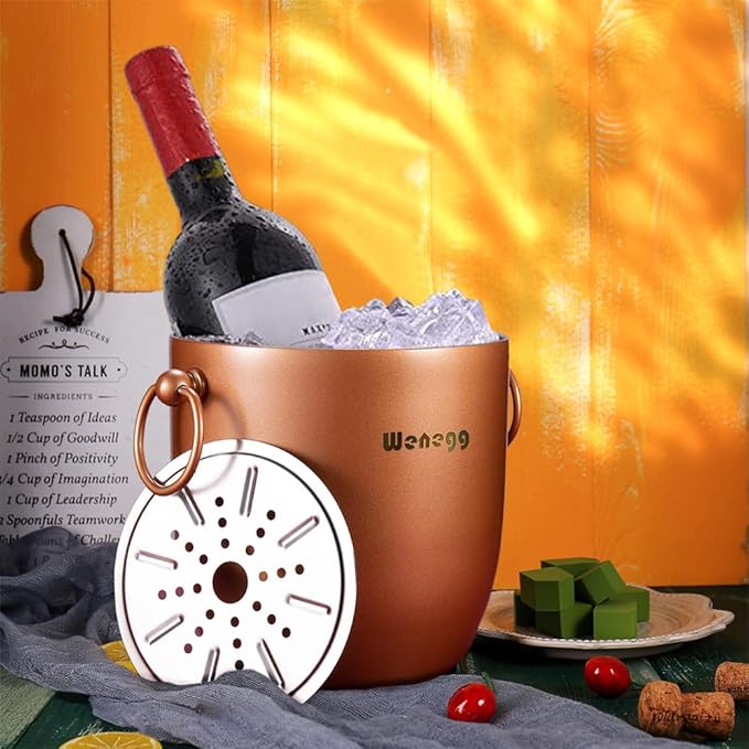 Ice Bucket with Lid, Tongs and Strainer - Image 7