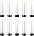 NUPTIO Black Taper Candle Holders: 10 Pcs Bulk 11.81 inch Tall Hurricane Glass by Nuptio