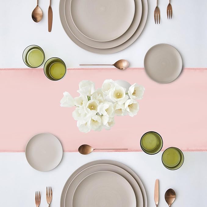 10 Pack Satin Table Runner 12 x 108 Inch Long Rose Gold Silk Table Runner - Image 3