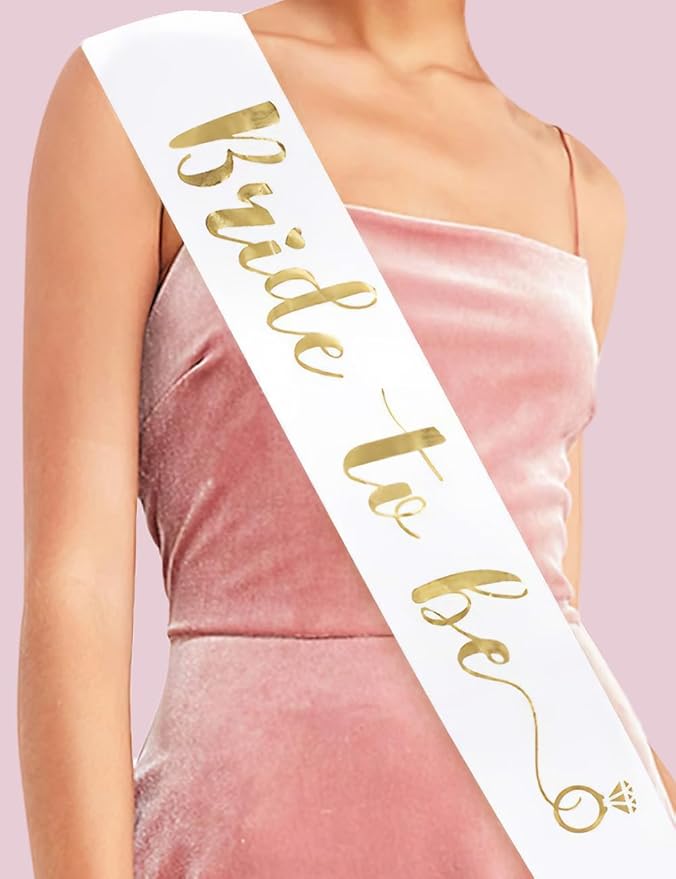 Bridal Veil with Headband Sash Glasses 4 PCS Bachelorette Party Decorations - Image 5