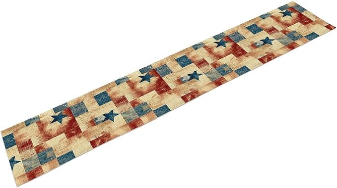 4th of July Table Runner, Rustic Vintage Country Red White Blue American Stars - Image 7