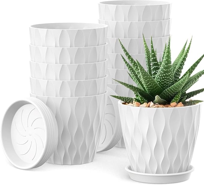 12 Pack 4 Inch Small Plant Pots by UOUZ