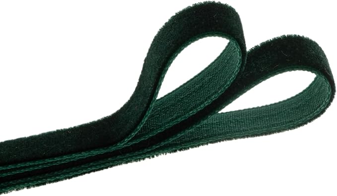 Vintage Hunter Green Velvet Ribbon, 3/8 Inch X 25Yd - Image 2