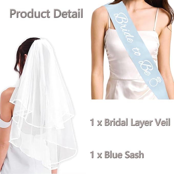 4PCS Bride To Be Sash and Veil - Image 3