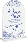 Acrylic Wedding Signs, Dusty Blue Wedding Decor, Open Bar Signs by KongMoTree