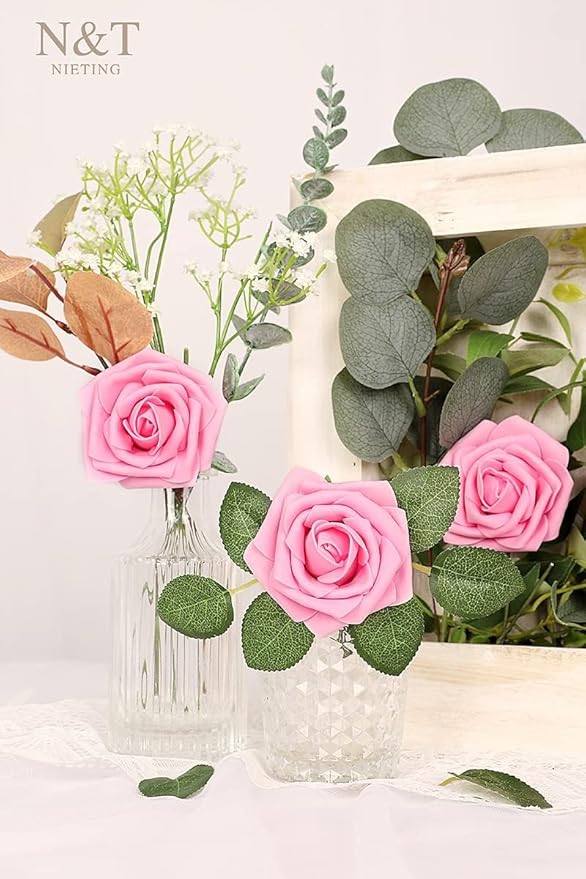 N&T NIETING Artificial Flowers Pink Roses - Image 9