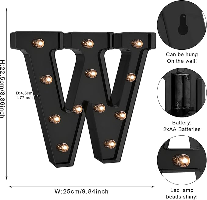 Foaky Black LED Letter Lights for Room Decor - Image 2