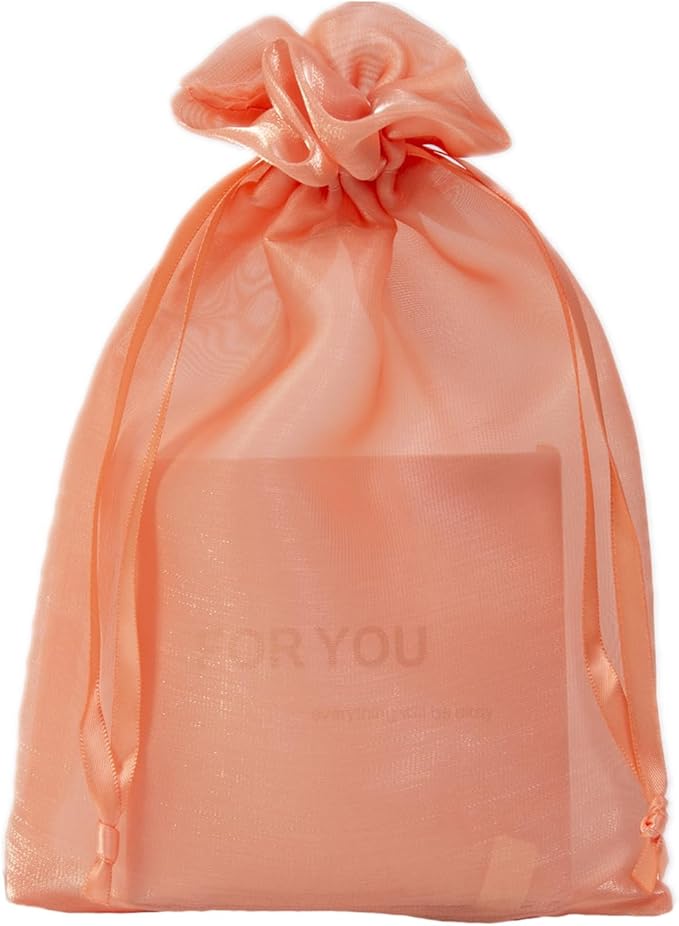 20 Pcs Orange Small Organza Bags 6X9 inch - Image 4