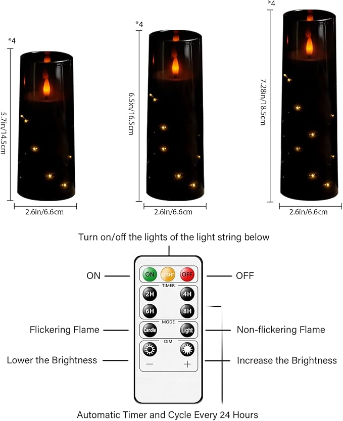 Flameless Candles with Embedded Star String - Image 2