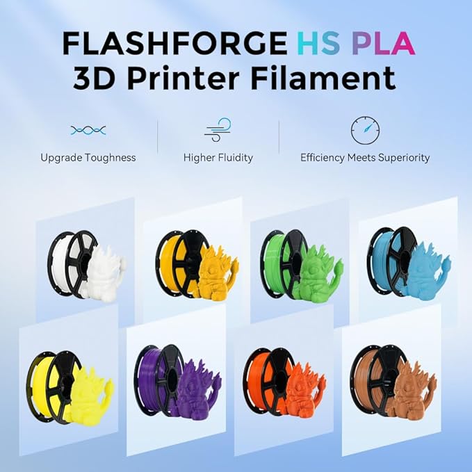 FLASHFORGE Rapid PLA Filament 1.75mm, High Flow Speedy 3D Printer Filament - Image 2