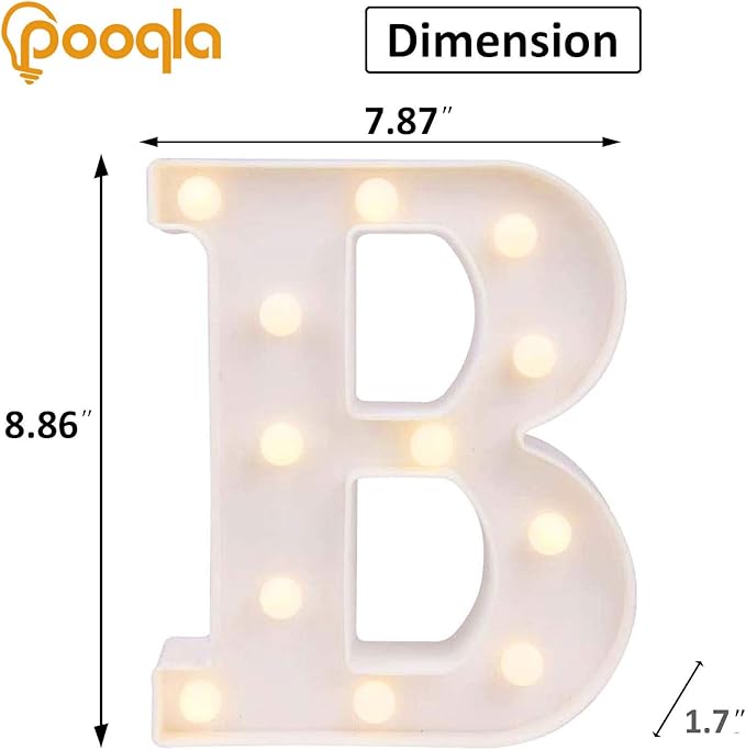 Pooqla LED Marquee Letter Lights Sign, Light Up Alphabet Letter - Image 3