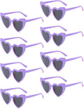 8 Pack Heart Sunglasses Vintage Cat Eye Heart Glasses Retro Bachelorette Bride by Ricawa