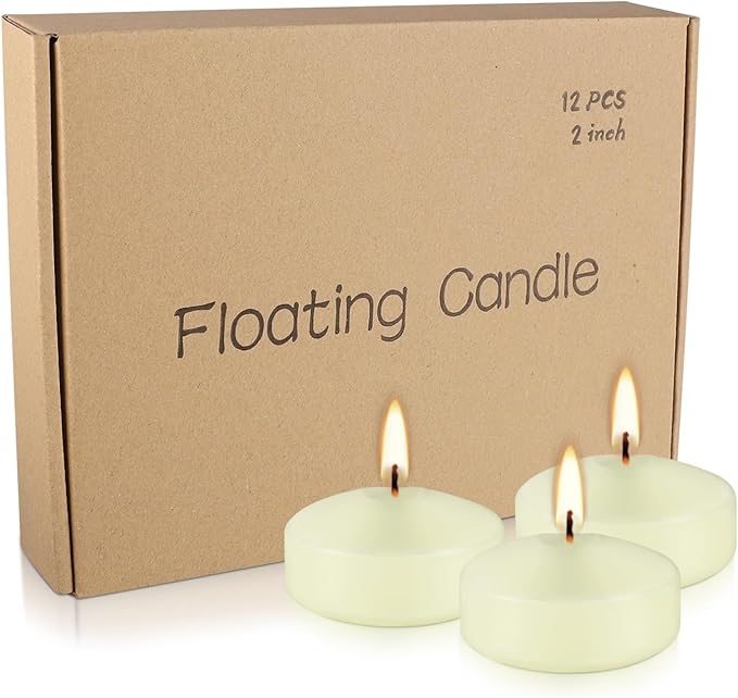 12 Pcs 2 - inch Floating Candles, Smokeless and Unscented, Burns Continuously - Image 3