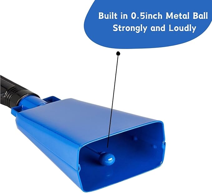 Steel Cow Bell with Handle 8 inch Cowbells Noise Makers, Hand Percussion Loud - Image 4