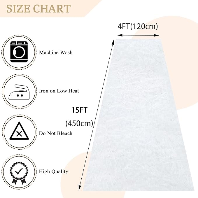 MODFUNS White Aisle Runner for Wedding Ceremony 4Ftx15Ft Wedding Rustic Aisle - Image 3
