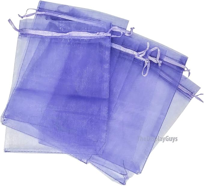 TheDisplayGuys 48-Pack 4x6 Lavender Sheer Organza Gift Bags - Image 2