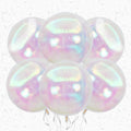 6Pcs Iridescent Round Foil Balloons, Giant 4D Clear Round Ball Balloon by Adorely