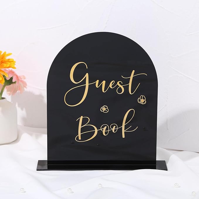 UNIQOOO 10 Set Black Acrylic Arch Table Sign - Image 5