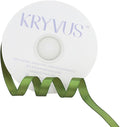 Olive Green Satin Ribbon 3/8 inch X Continuous 50 Yards, Single Face Polyester by Kryvusribbon