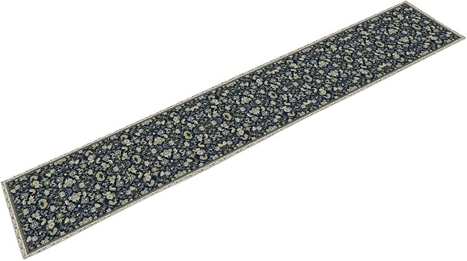 Vintage Boho Floral Table Runner, Morris Rustic Country Farmhouse Dark Blue - Image 7