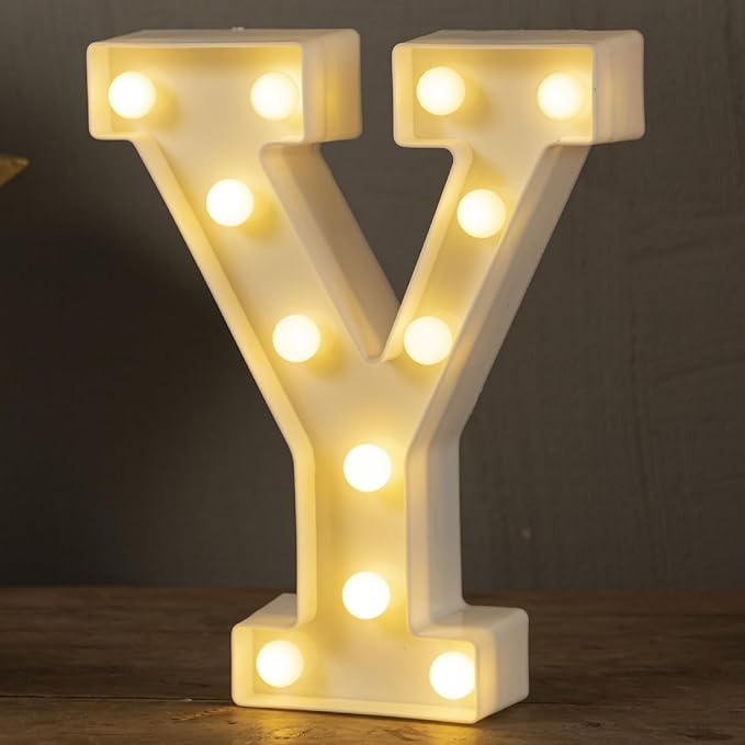 LED Marquee Letters Lights Sign Y, HXWEIYE Led Letter Lights 26 Alphabet by LightUpYourHomewHXWEIYE