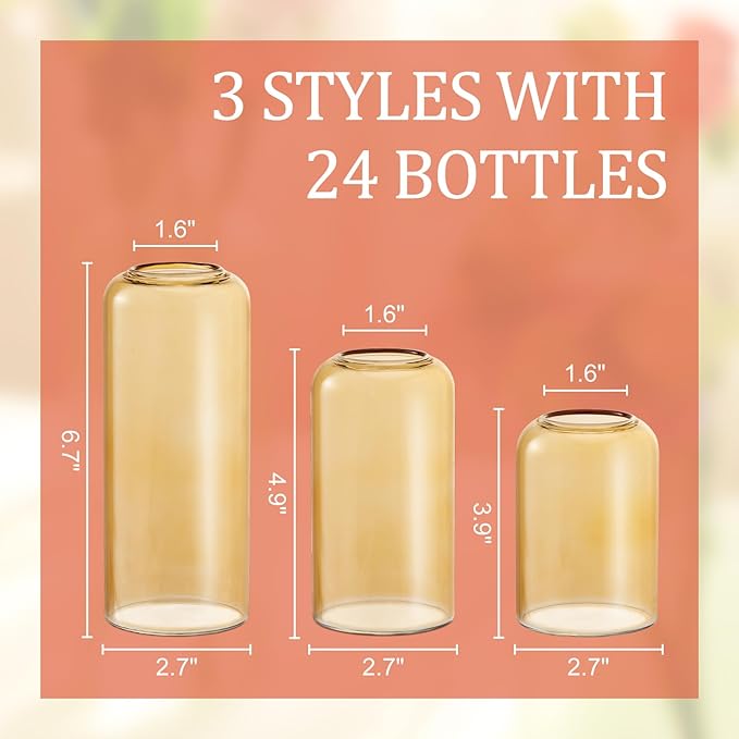 24pcs Glass Bud Vases Set, Small Vases - Image 2