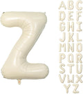 40 Inch Letter Balloons Z, Big Custom A-Z Alphabet Foil Name Balloon Cream White by KAINSY