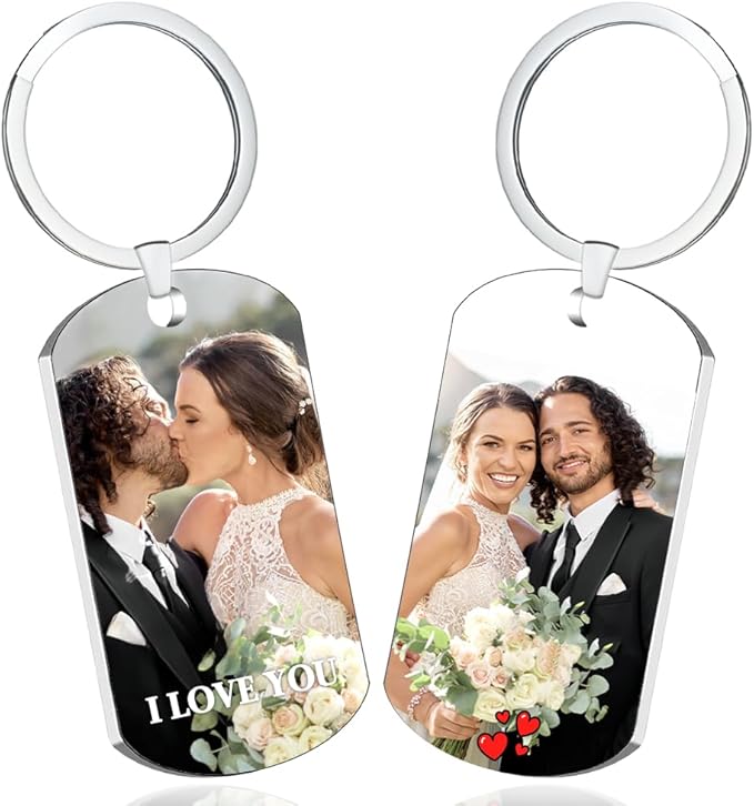 Custom Keychain with picture Double-sided Personalized Your Photo/Text/Icon by Mougins