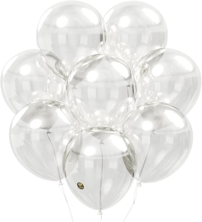 AFTERLOON® Biodegradable Balloons 50 pcs Clear 10 Inch, Transparent Color by AFTERLOON%C2%AE