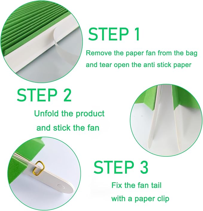 Green Party Decorations, Tennis Party Decorations Party Paper Fans Bulk 8in - Image 3