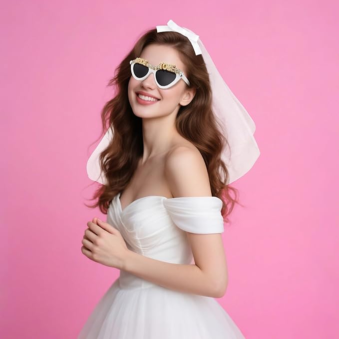 Bride Veil Bachelorette Party Accessories & Bride Sunglasses, Bridal Veils by Unknown
