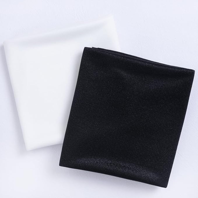 Socomi Wedding Arch Draping Fabric 29" x 20Ft 2 Panels Black and White Sheer - Image 2