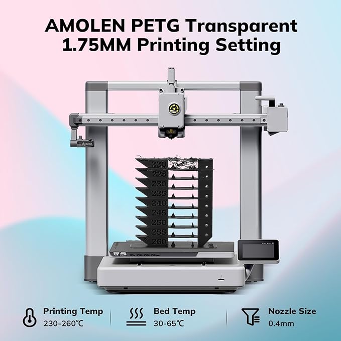 AMOLEN Rapid PETG Basic 3D Printer Filament 1.75mm +/-0.02mm, 500mm/s High - Image 3