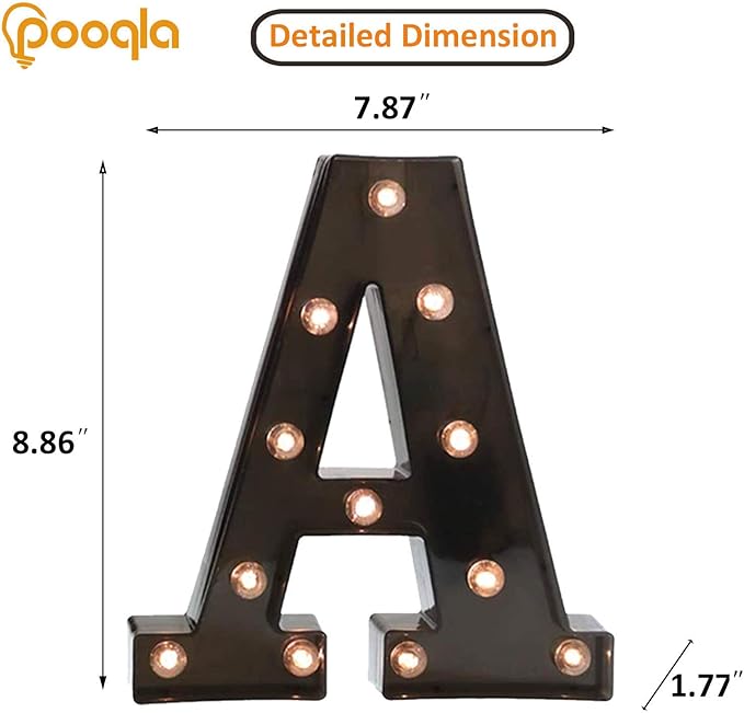 Pooqla Light Up LED Letter Marquee Sign - Image 4
