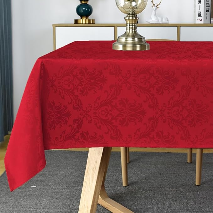 SASTYBALE Rectangle Jacquard Tablecloth, Damask Table Cloth SpillProof Wrinkle - Image 3